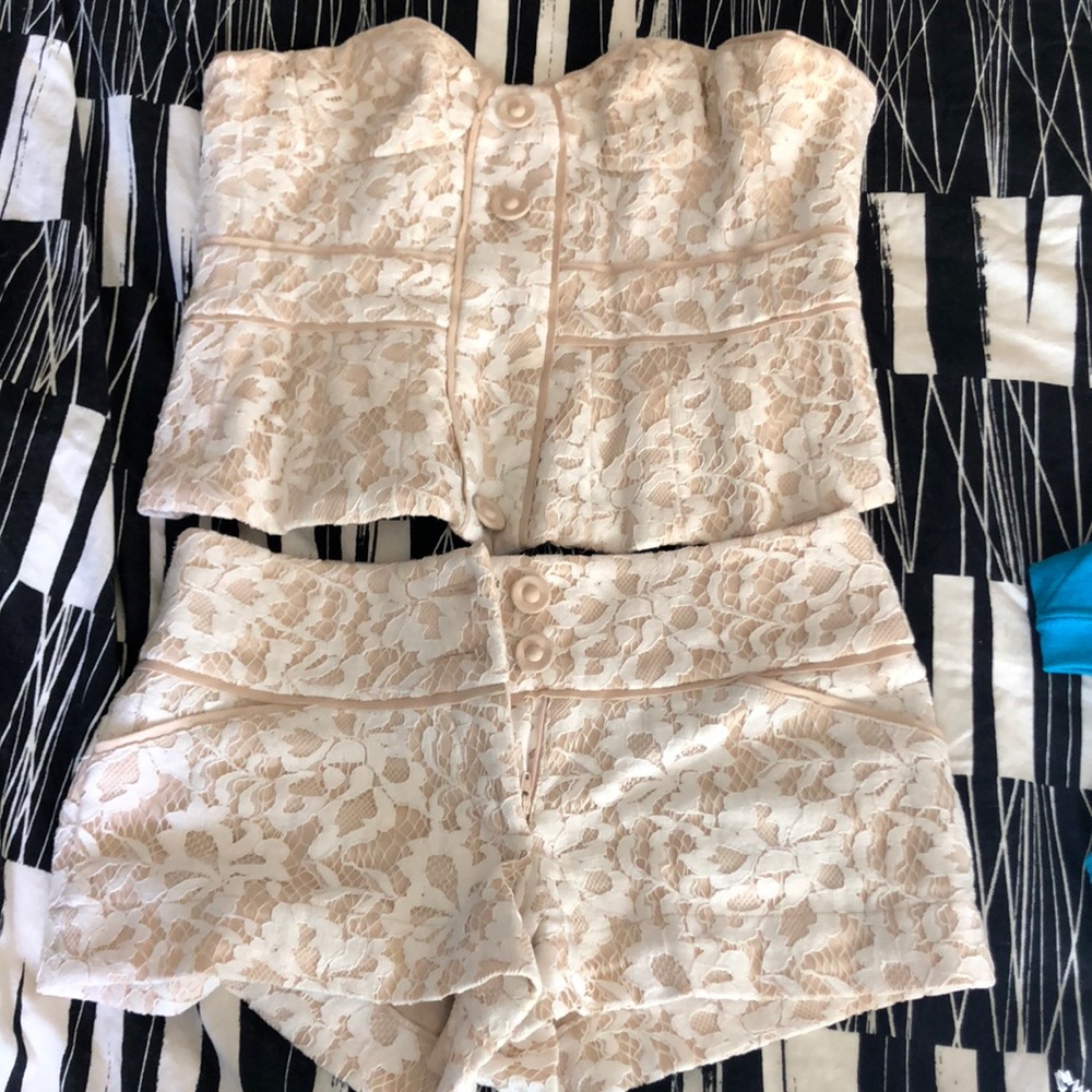 Corset top and short set